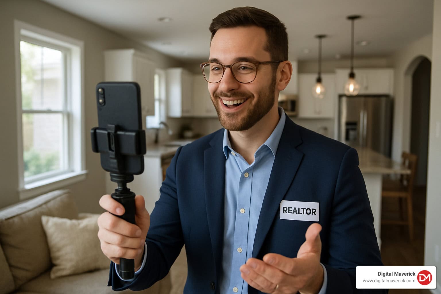 real estate agent filming behind-the-scenes video - best way to get real estate leads